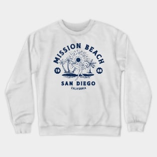 Vintage South Mission Beach Surfing // Retro California Beach San Diego 1988 Crewneck Sweatshirt